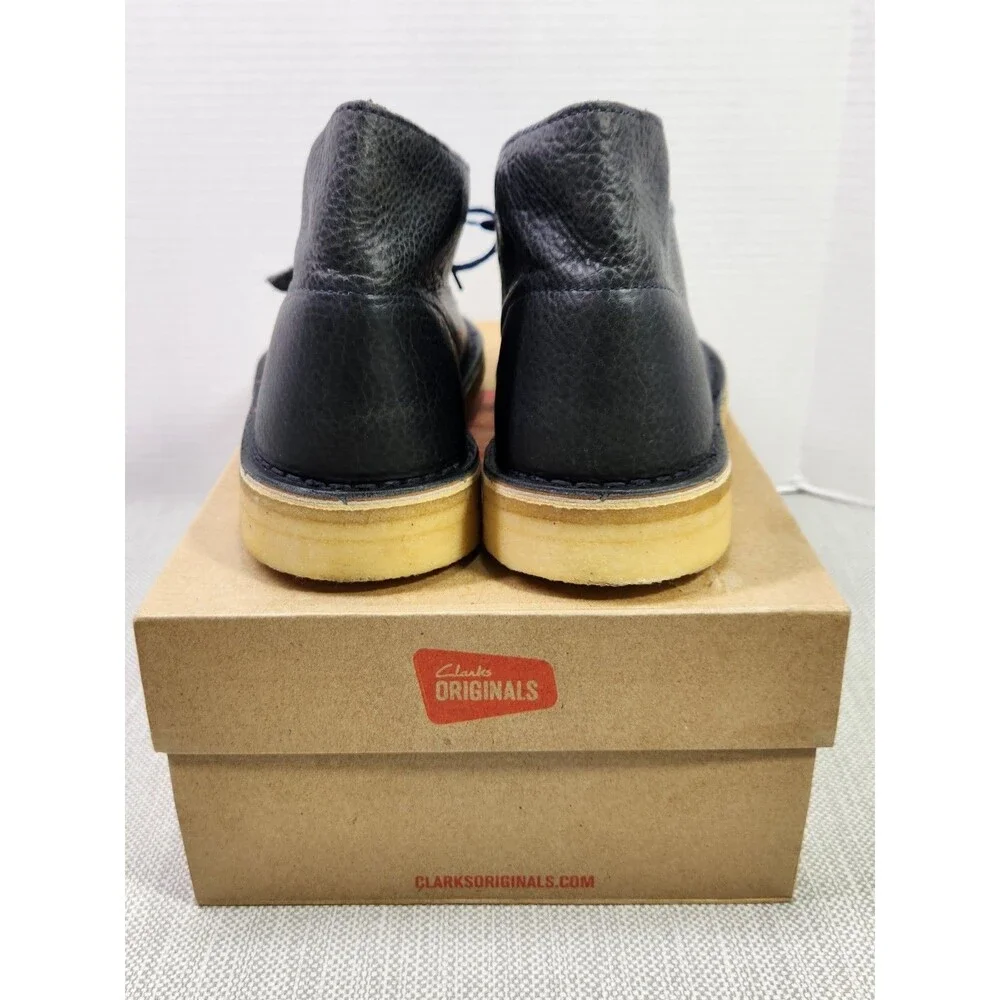 Clarks Originals 7.5 M Desert Boots Navy Blue Leather Chukka Crepe Soles 12780
